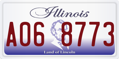 IL license plate A068773