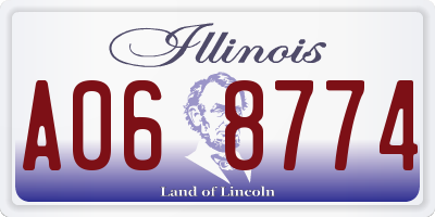 IL license plate A068774