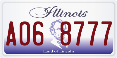 IL license plate A068777