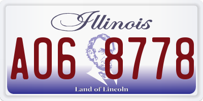 IL license plate A068778