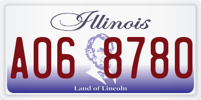 IL license plate A068780
