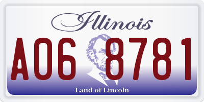 IL license plate A068781
