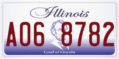 IL license plate A068782