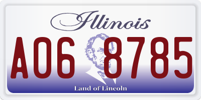 IL license plate A068785