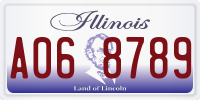 IL license plate A068789