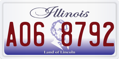 IL license plate A068792