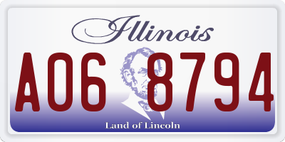 IL license plate A068794