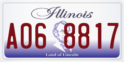IL license plate A068817