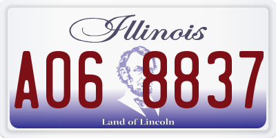 IL license plate A068837