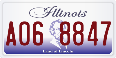 IL license plate A068847