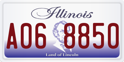 IL license plate A068850