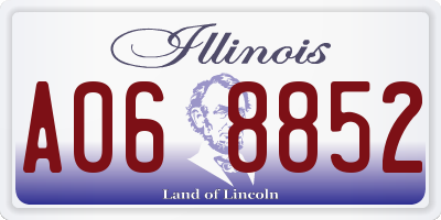 IL license plate A068852