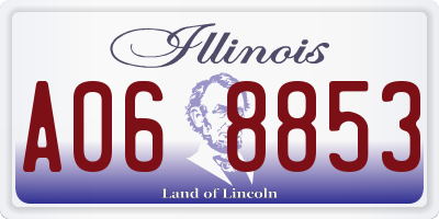IL license plate A068853
