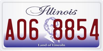 IL license plate A068854