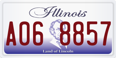 IL license plate A068857