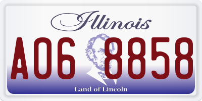 IL license plate A068858