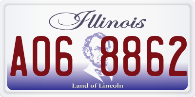 IL license plate A068862