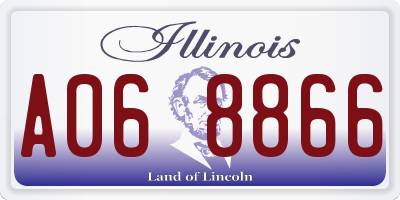 IL license plate A068866