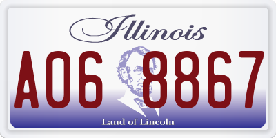IL license plate A068867