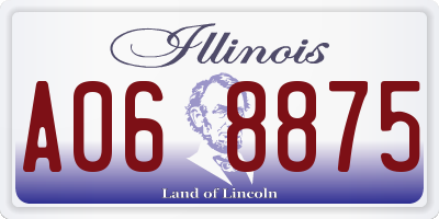 IL license plate A068875