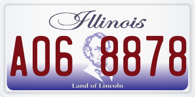 IL license plate A068878