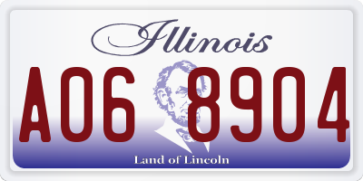 IL license plate A068904