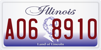 IL license plate A068910