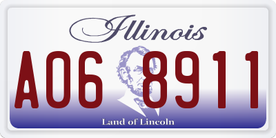 IL license plate A068911