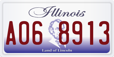 IL license plate A068913