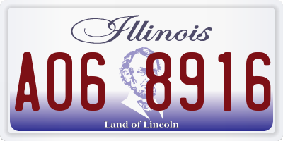 IL license plate A068916