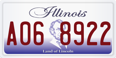 IL license plate A068922