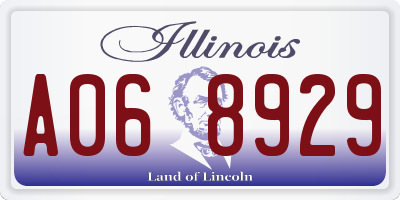 IL license plate A068929