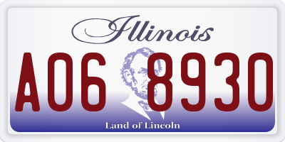 IL license plate A068930