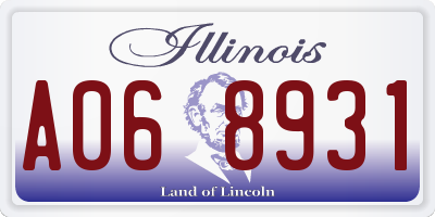 IL license plate A068931