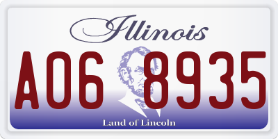 IL license plate A068935