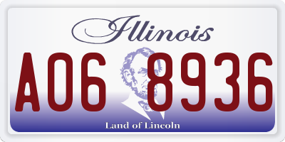IL license plate A068936