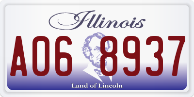 IL license plate A068937