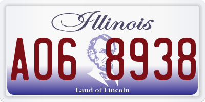 IL license plate A068938