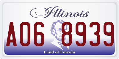 IL license plate A068939