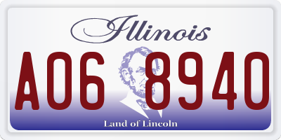 IL license plate A068940