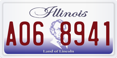 IL license plate A068941
