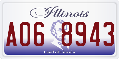 IL license plate A068943