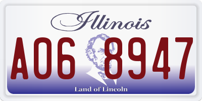 IL license plate A068947