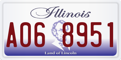 IL license plate A068951