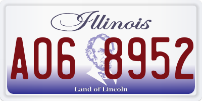IL license plate A068952