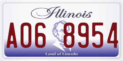 IL license plate A068954