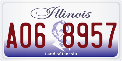 IL license plate A068957