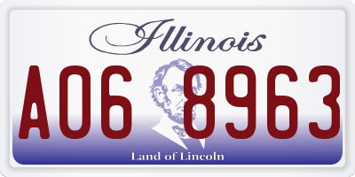 IL license plate A068963