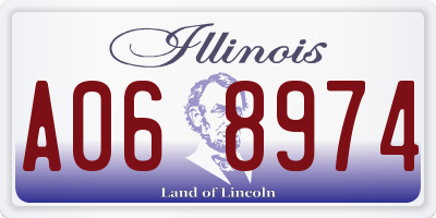 IL license plate A068974