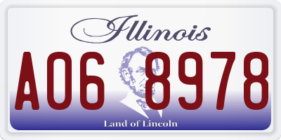 IL license plate A068978